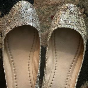 Frye silver flats